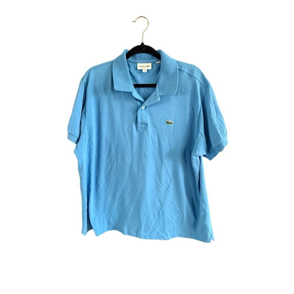 Lacoste Mens Light Blue L.12.12 Classic Fit Pique Short Sleeve Polo Shirt XXL